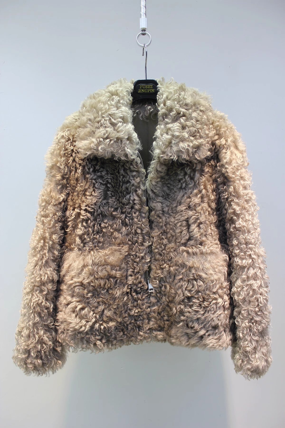 Lmported Mosna sheep fur all-in-one simple and fashionable curly fur coat