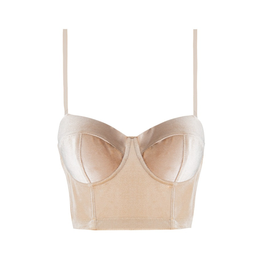 Women's underwired fishbone bra top for body shaping and tube top