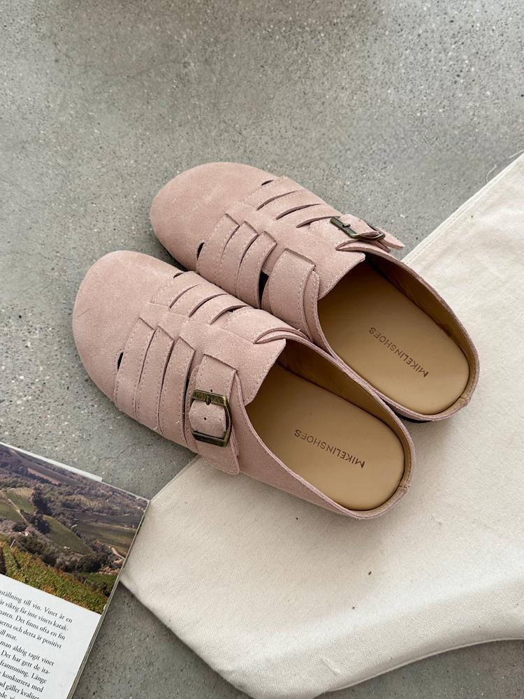 Korean style retro braided toe-cap half slippers