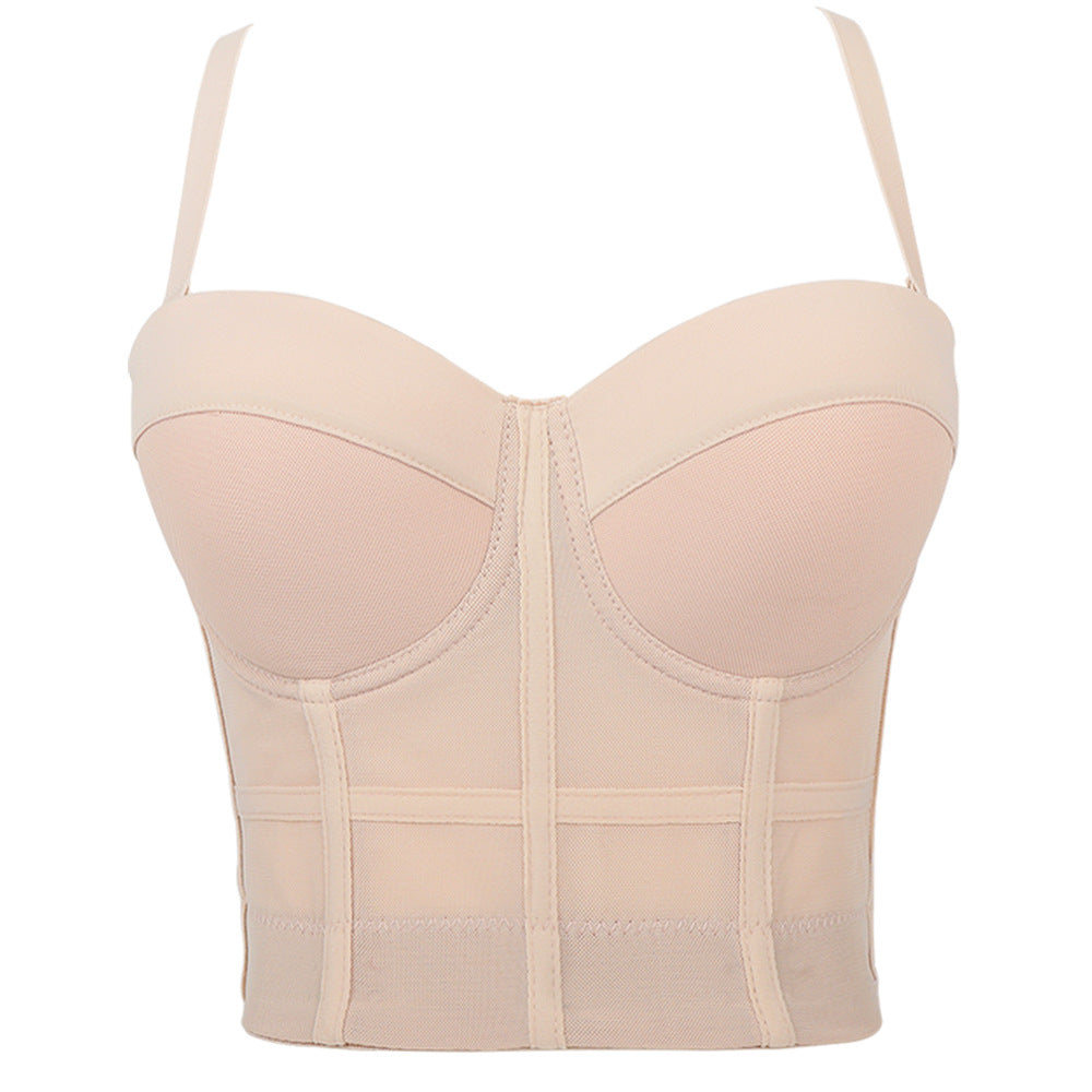 High-end purple push-up plastic back bra