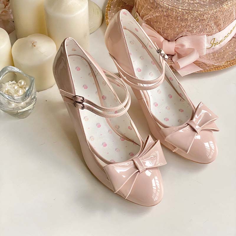 Original bow stiletto pointed toe women's shoes