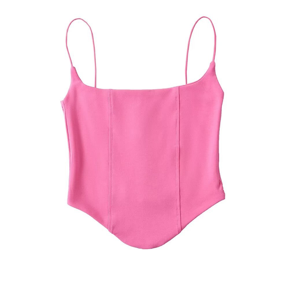 Lmitation fishbone camisole with bottoming top