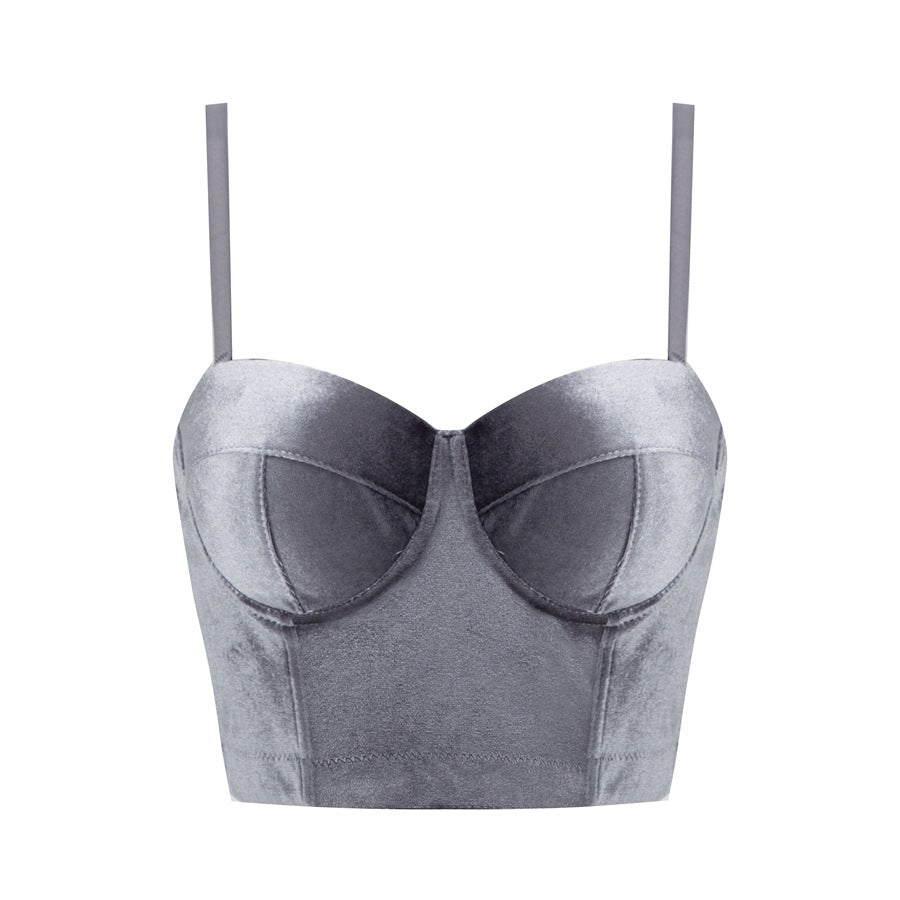 Women's underwired fishbone bra top for body shaping and tube top