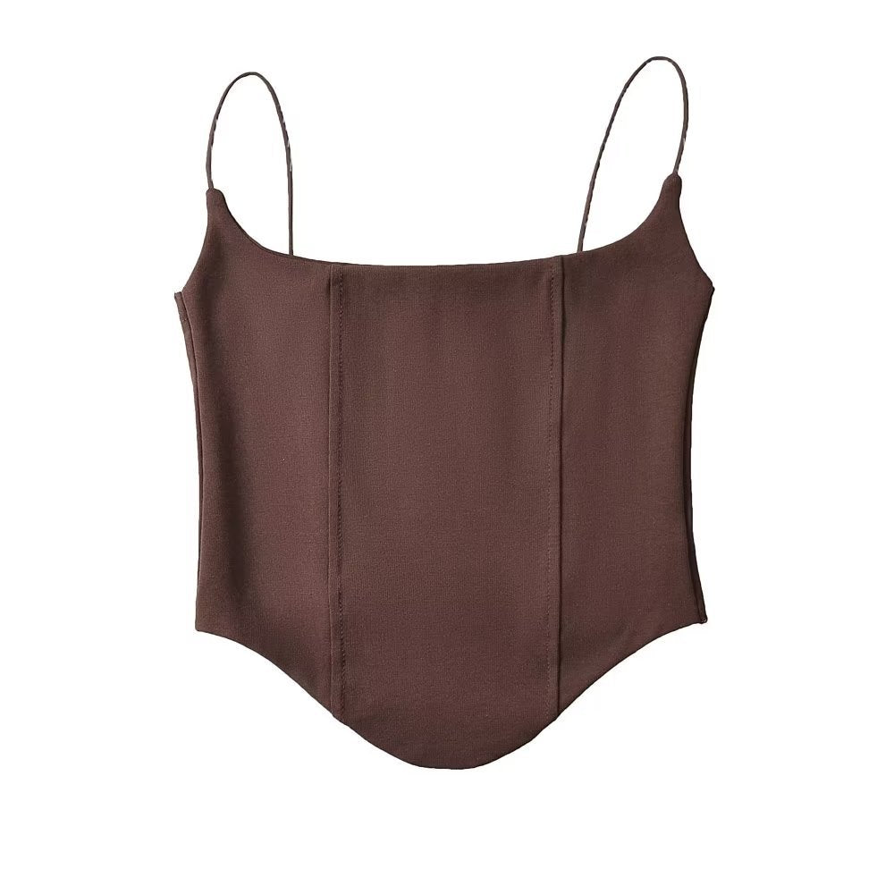 Lmitation fishbone camisole with bottoming top