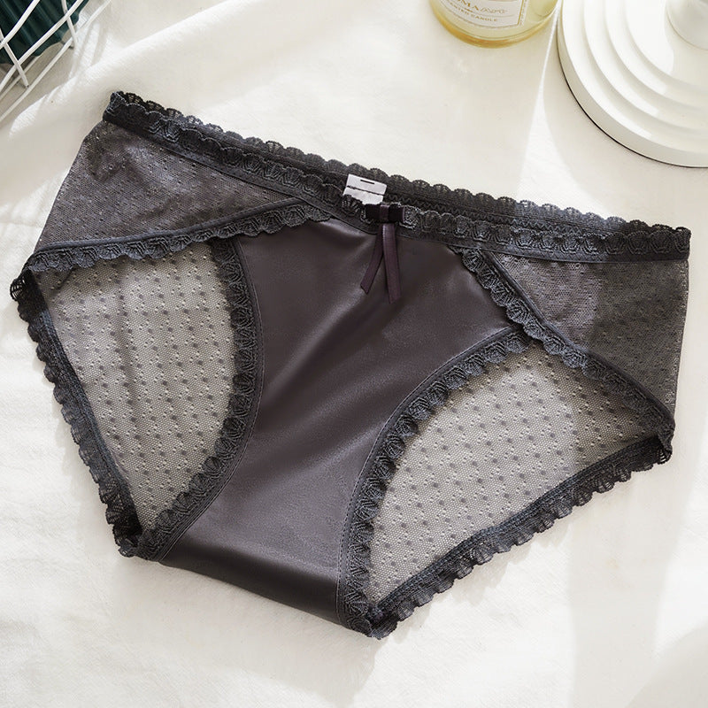 Lace underwear mesh transparent Korean style girls mid-low waist