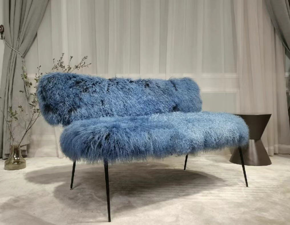 Italian light luxury sofa leisure chair imported wool designer single chair Nordic style dressing chair