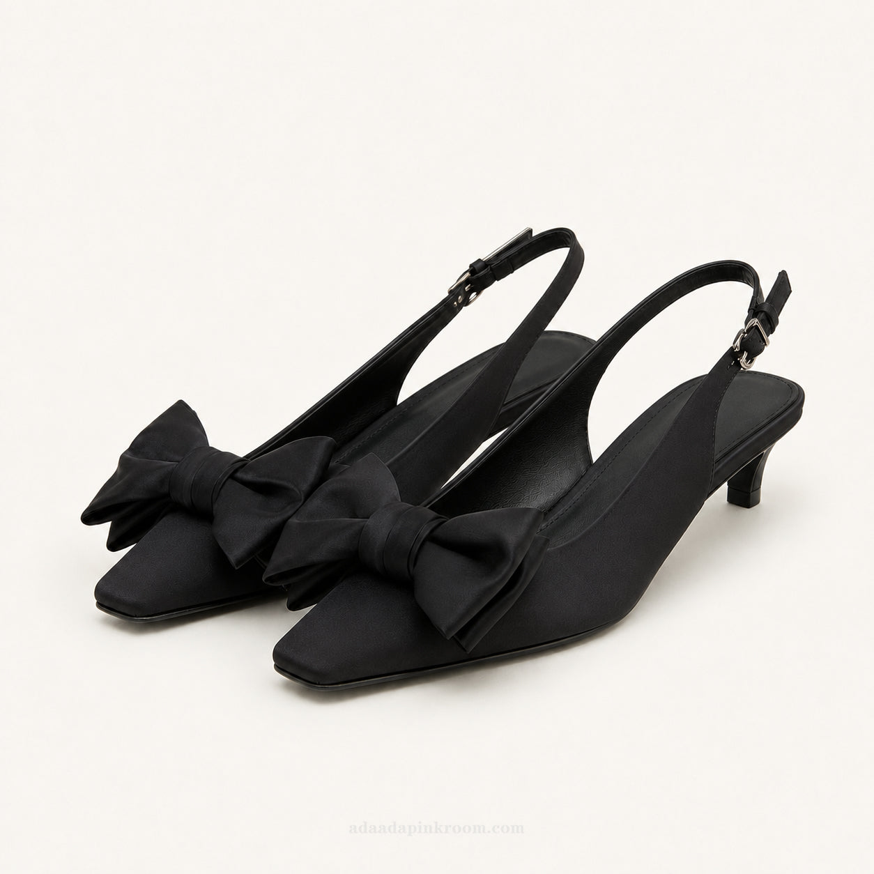 Bow Slingback Kitten Heels