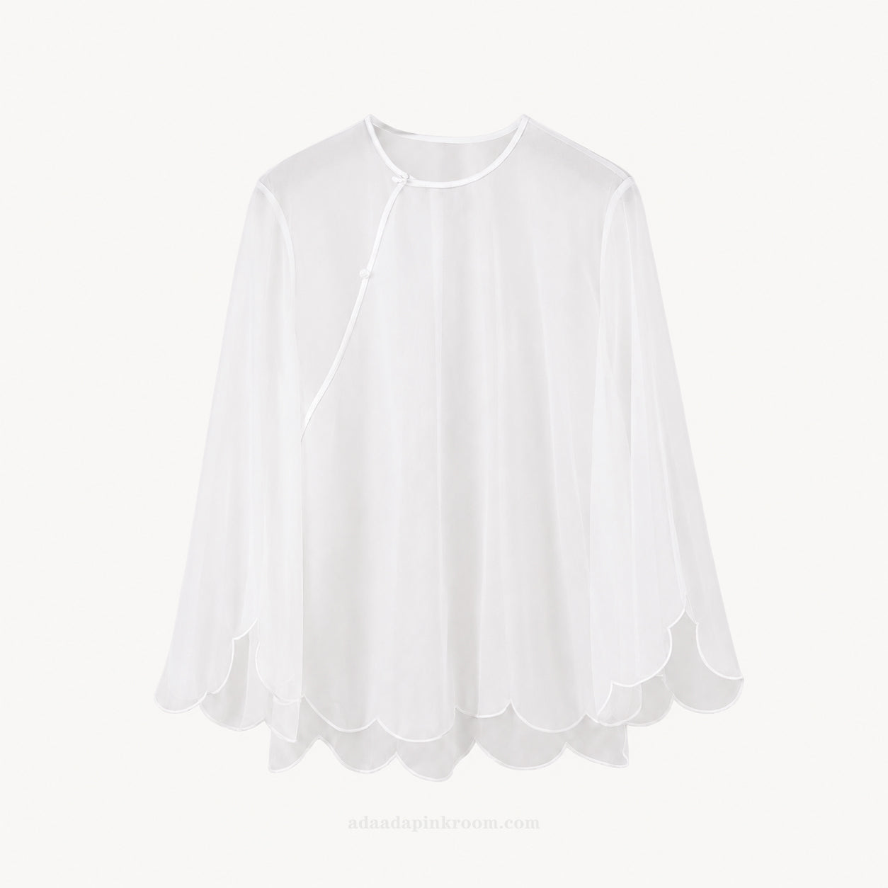 SHEER SCALLOPED ORGANZA TOP