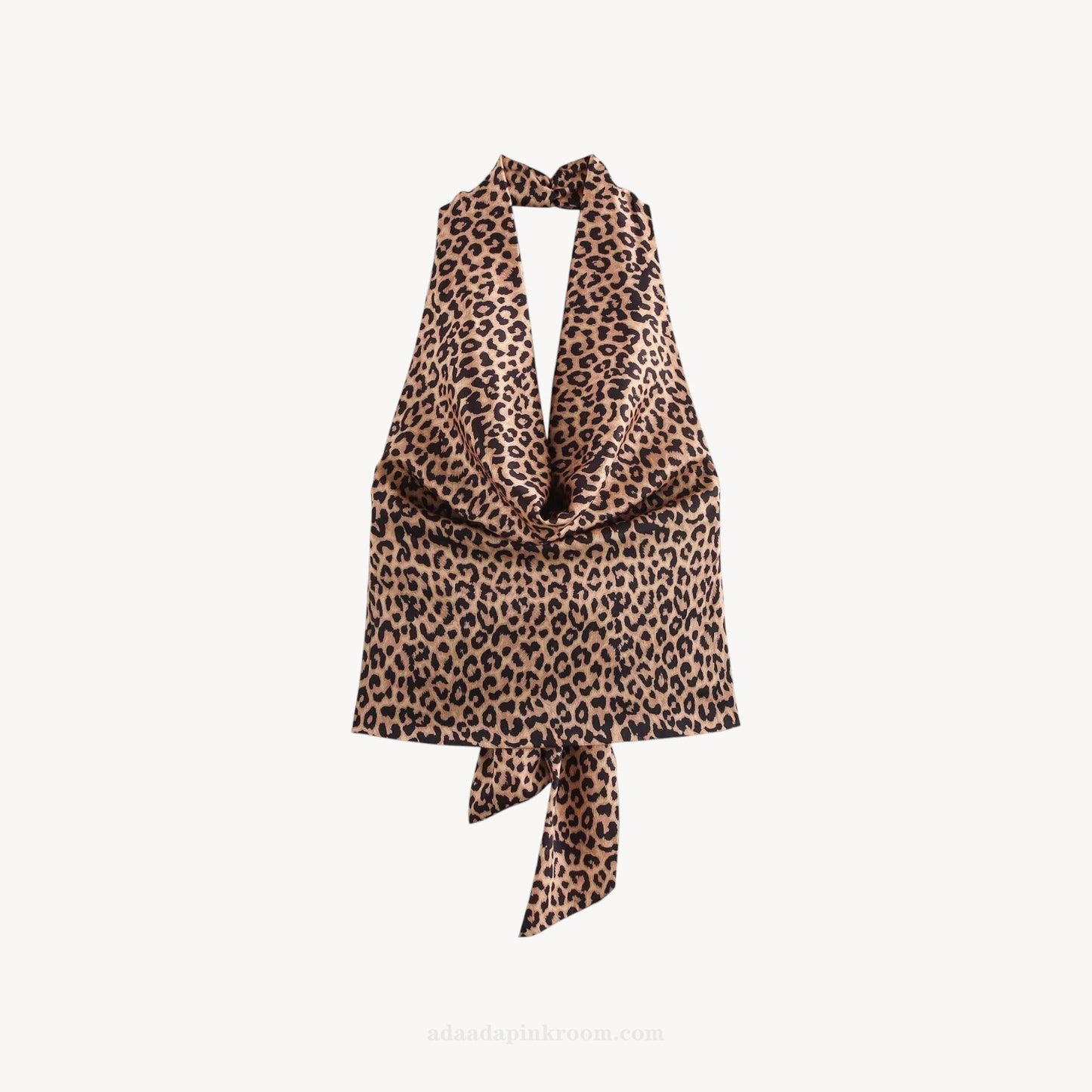 DRAPED HALTER SCARF TOP