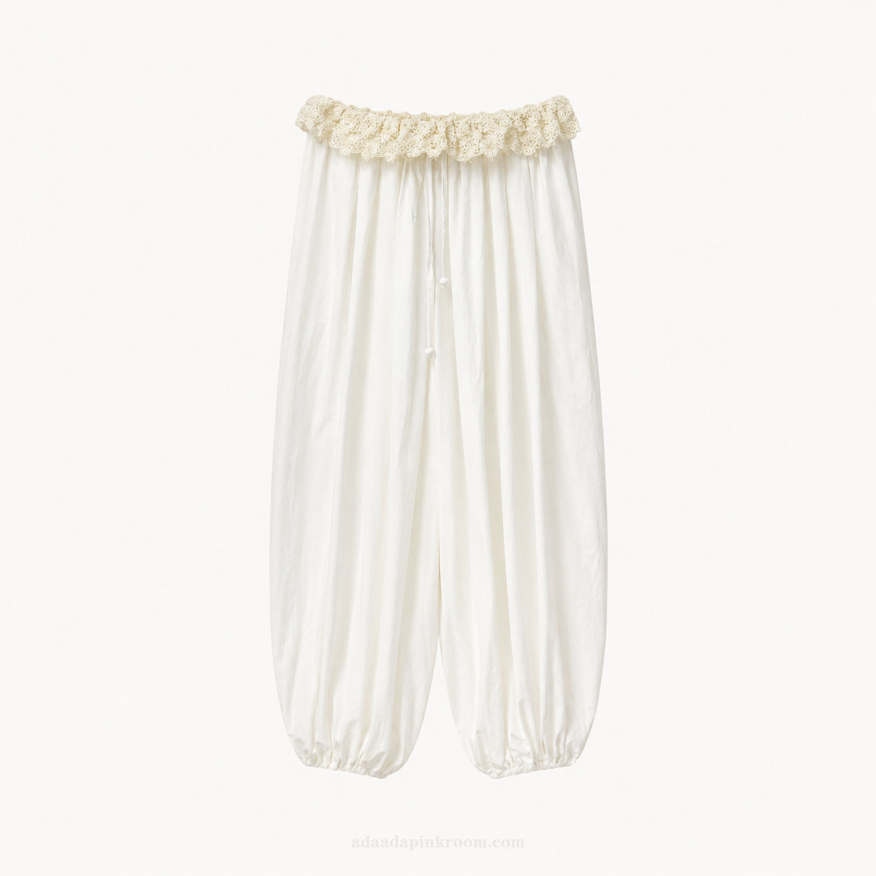 Lace Trim Balloon Pants