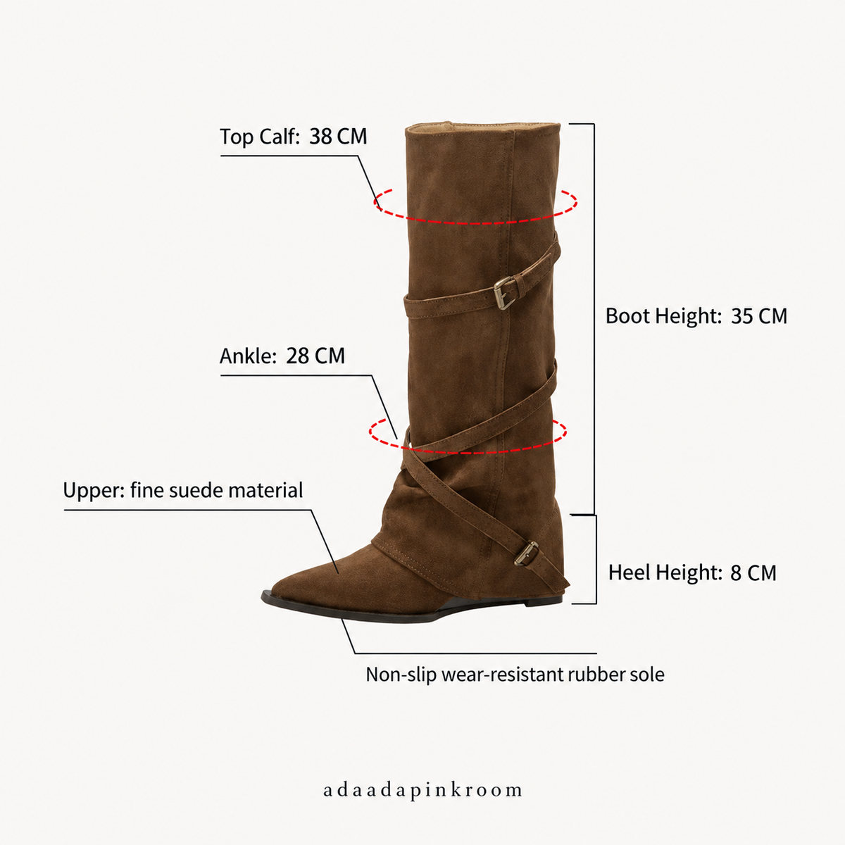 Umber Buckle Knee-High Boots