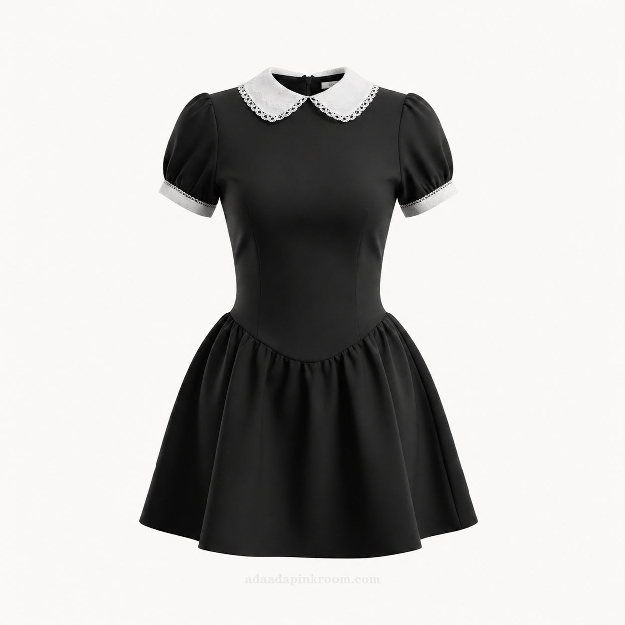 CONTRAST COLLAR MINI DRESS