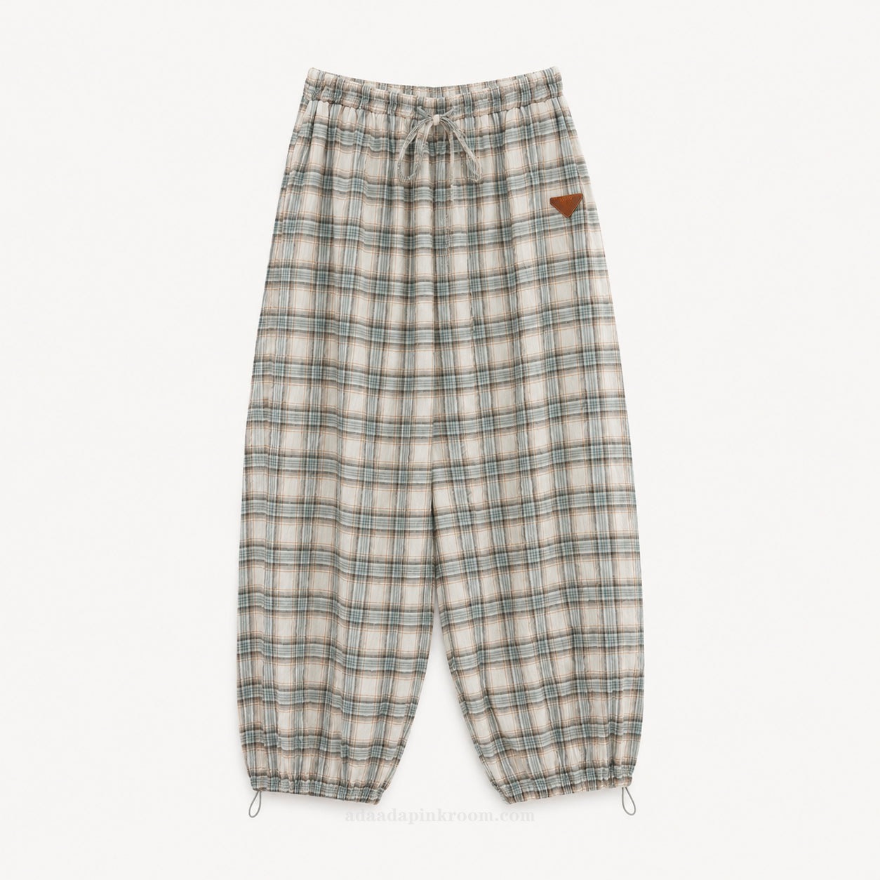 Checked Drawstring Trousers