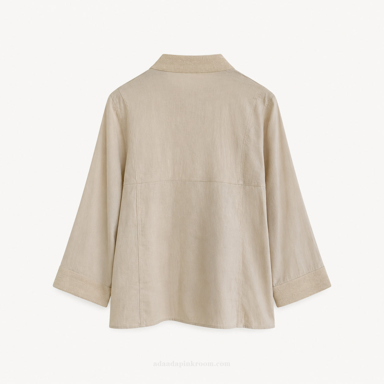 Textured Trim Button Blouse