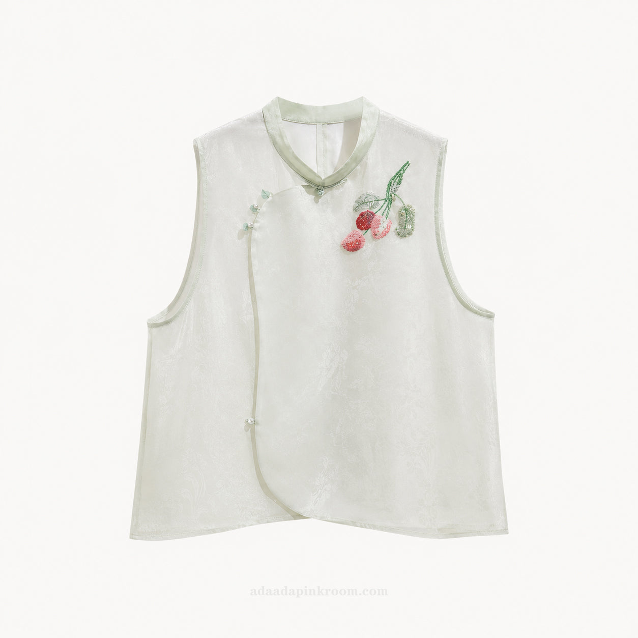 Mulberry Silk Jacquard Vest