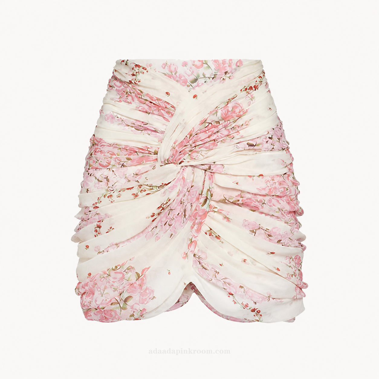 FLORAL RUCHED MINI SKIRT