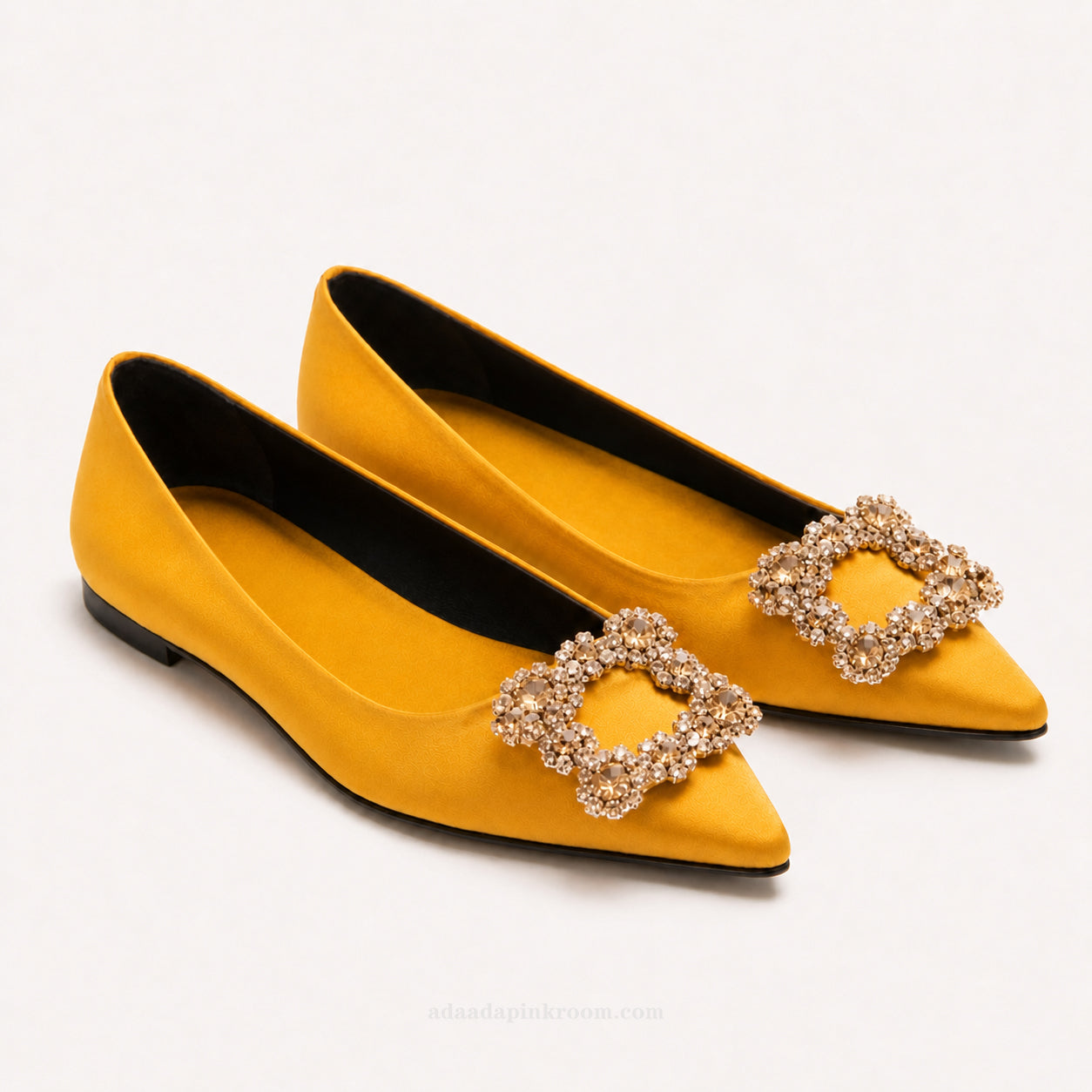Embellished Pointed-Toe Flats