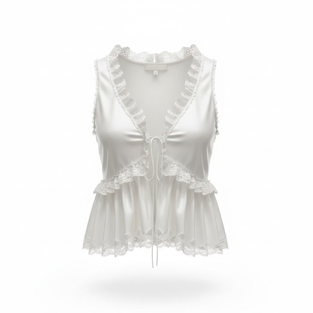 LACE TRIM BABYDOLL TOP
