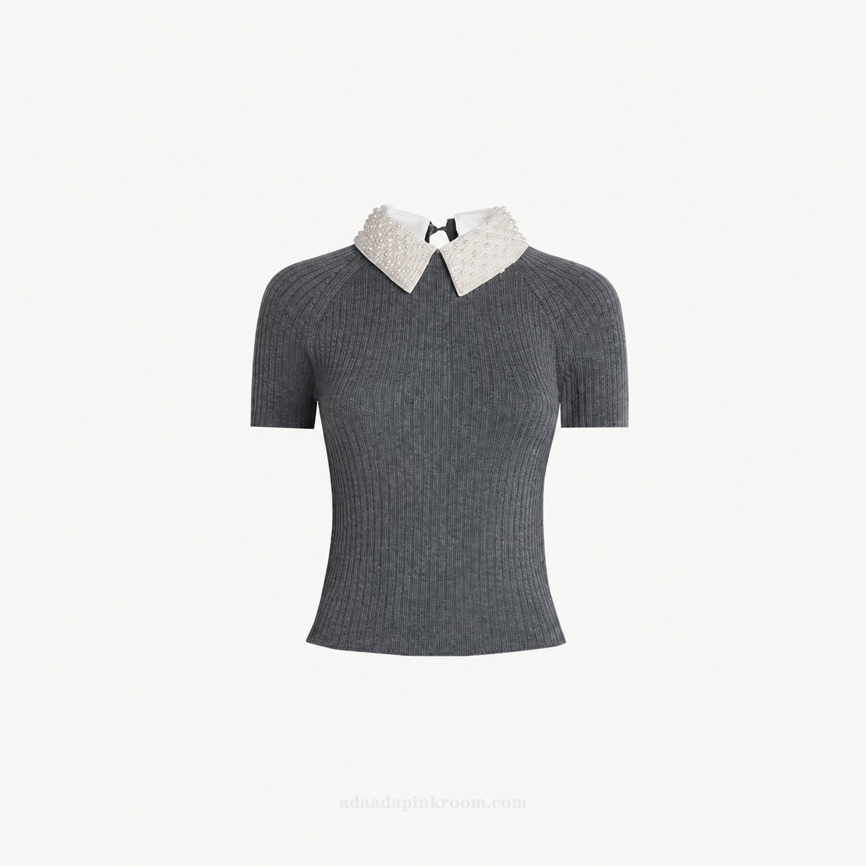 Pearl Collar Knit Top