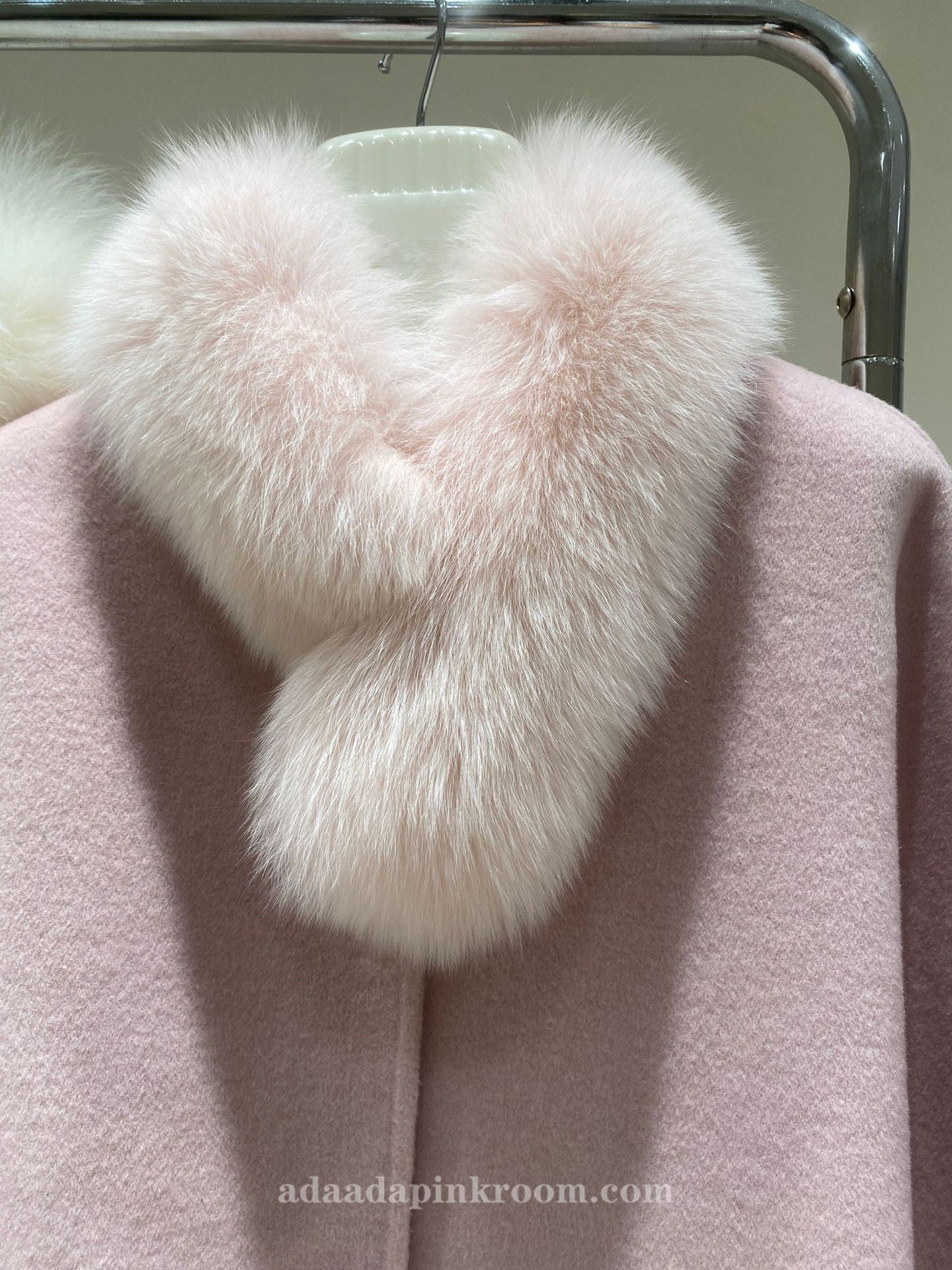 Double-faced cashmere coat with small cape