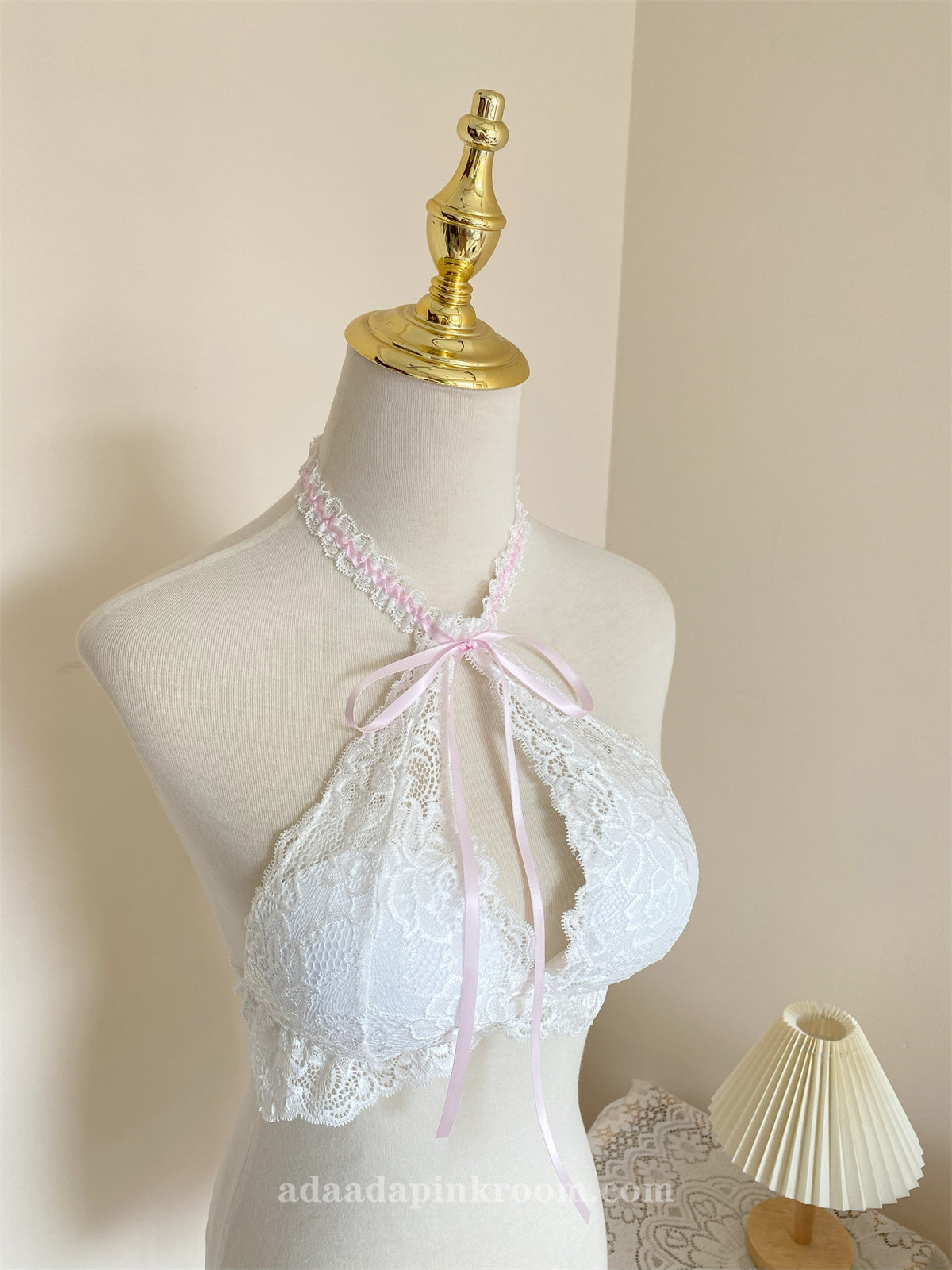 Lace hanging neck tube top underwear