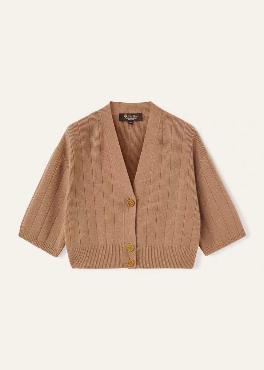 Classic wool cashmere knitted cardigan + skirt