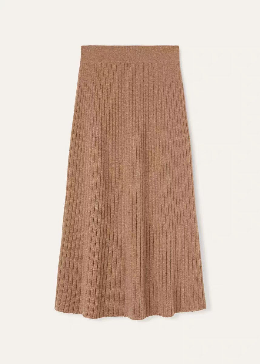 Classic wool cashmere knitted cardigan + skirt