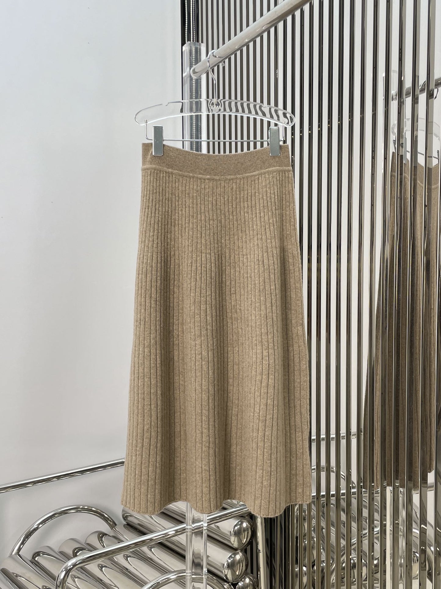 Classic wool cashmere knitted cardigan + skirt