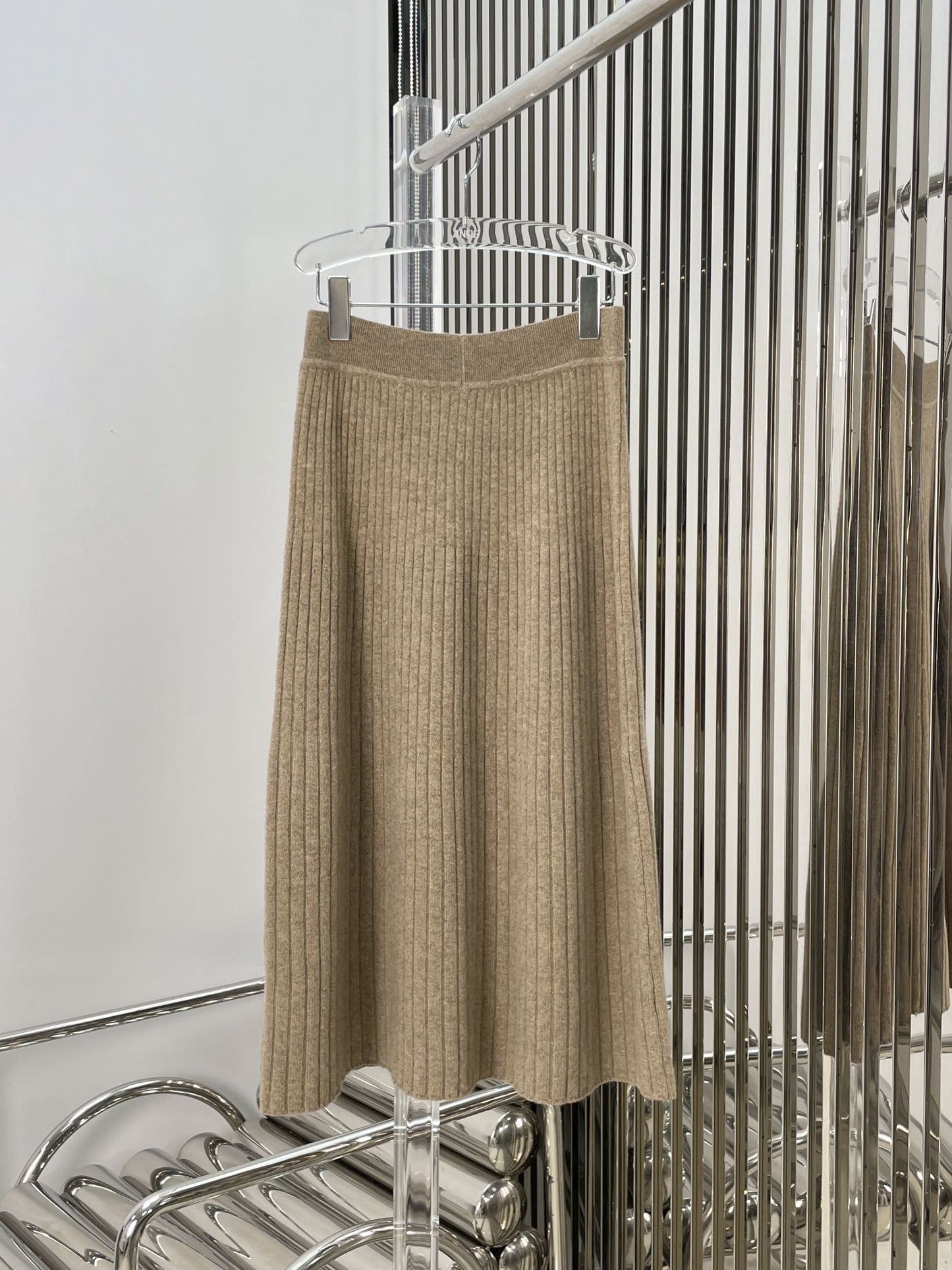 Classic wool cashmere knitted cardigan + skirt