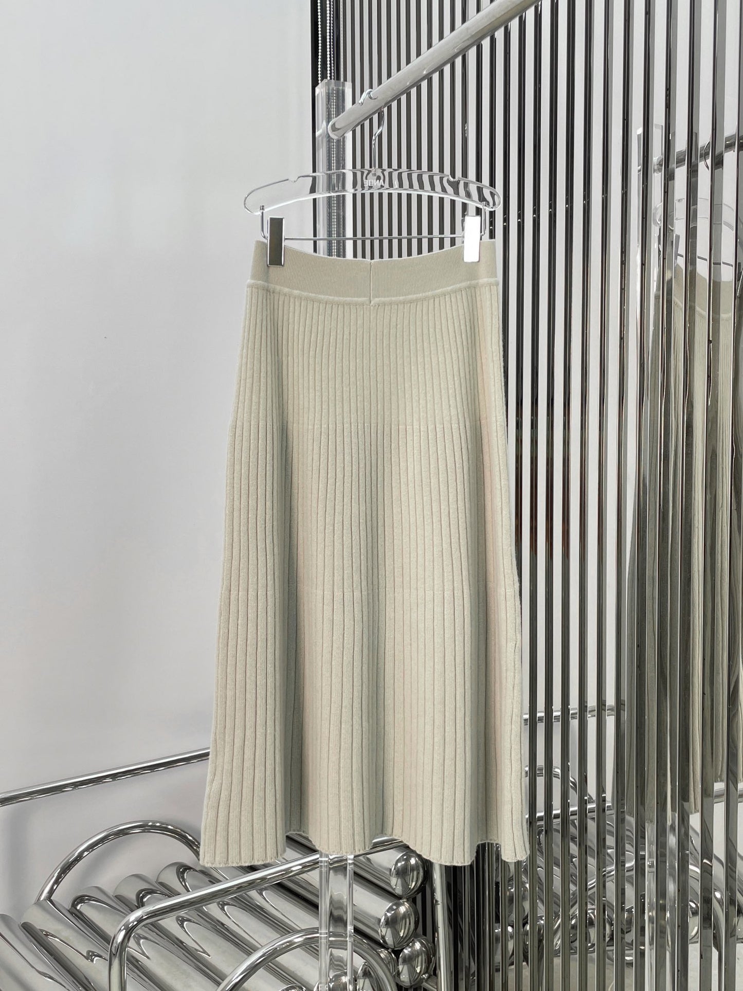 Classic wool cashmere knitted cardigan + skirt