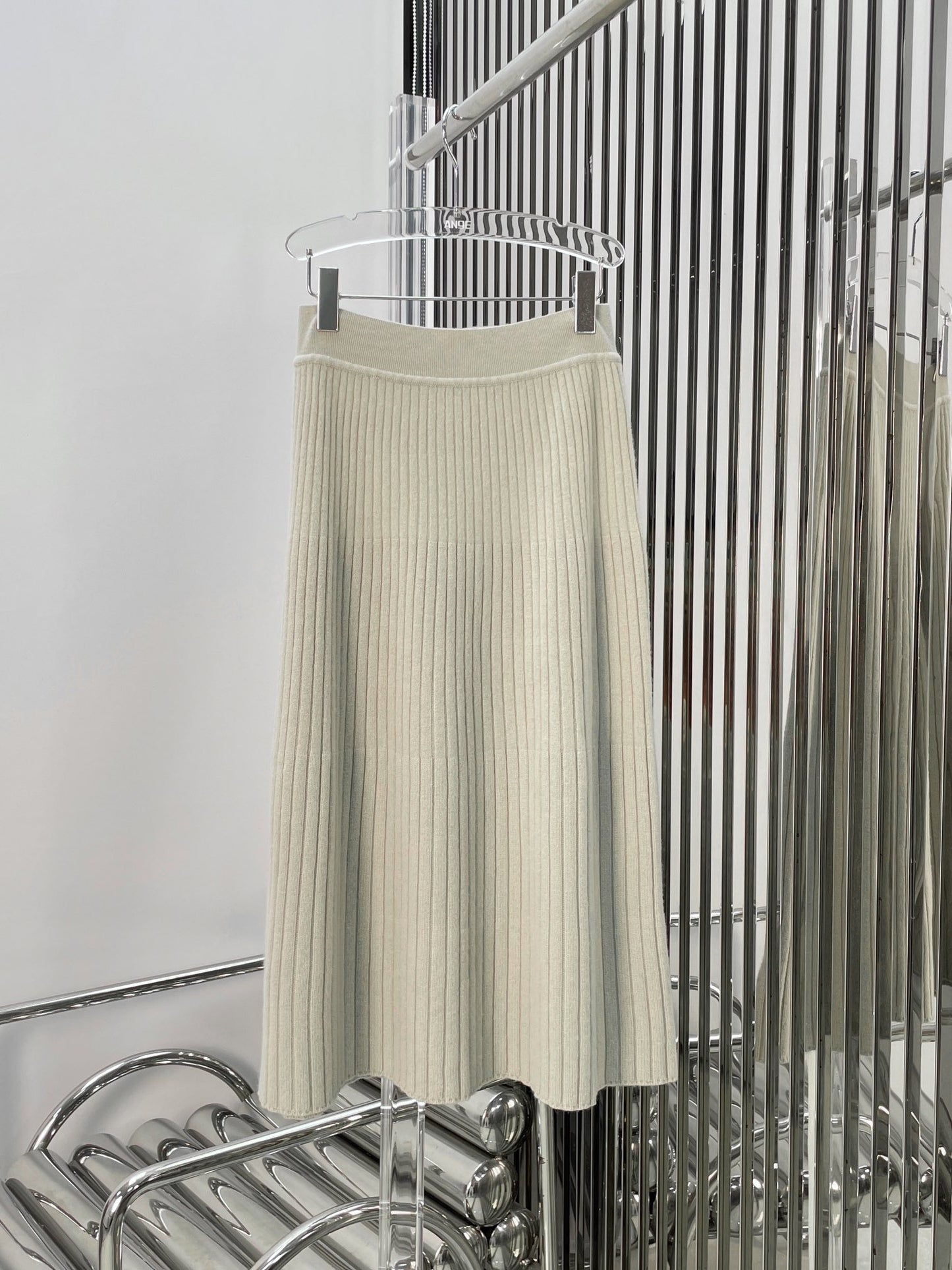 Classic wool cashmere knitted cardigan + skirt