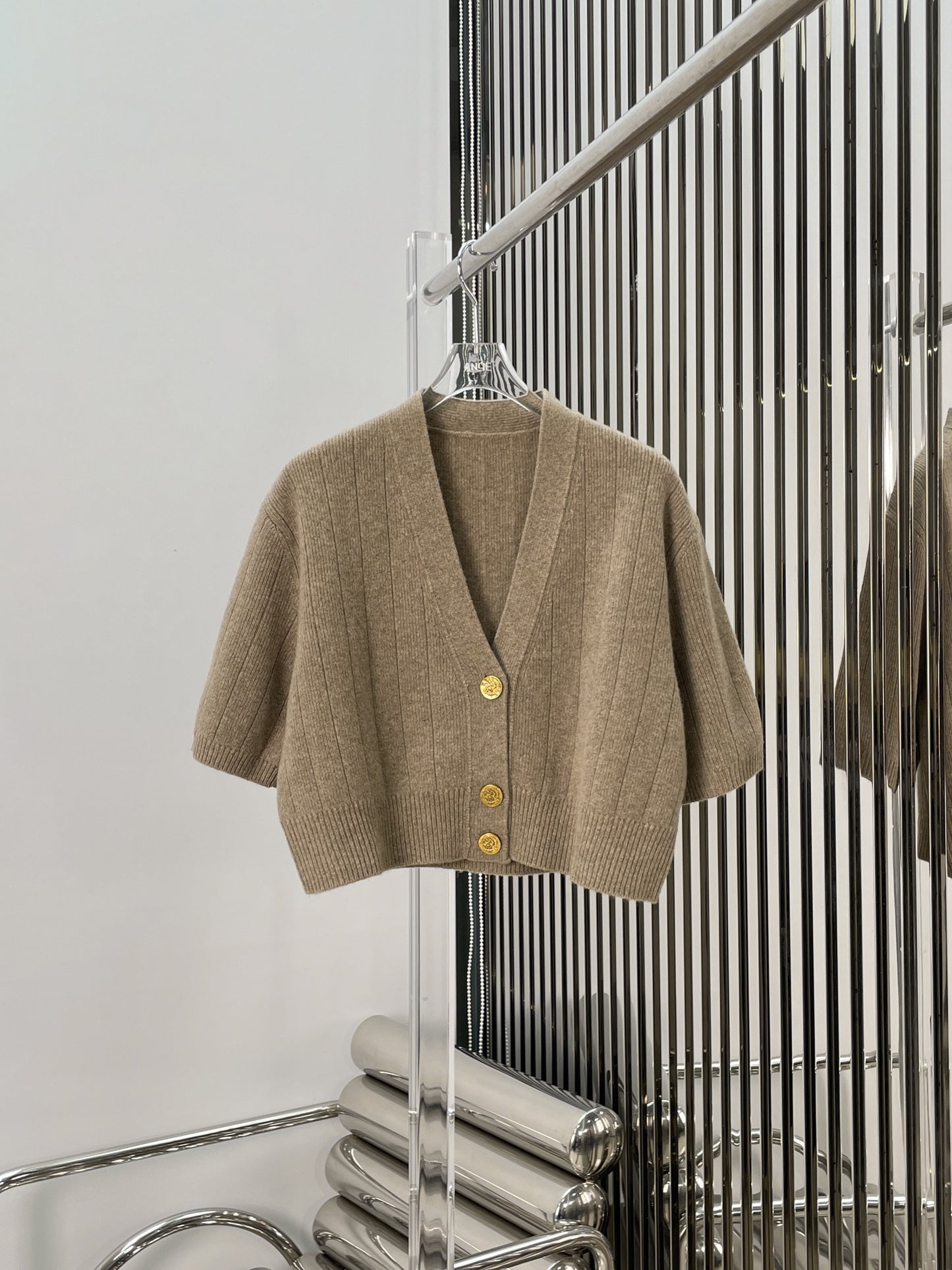 Classic wool cashmere knitted cardigan + skirt