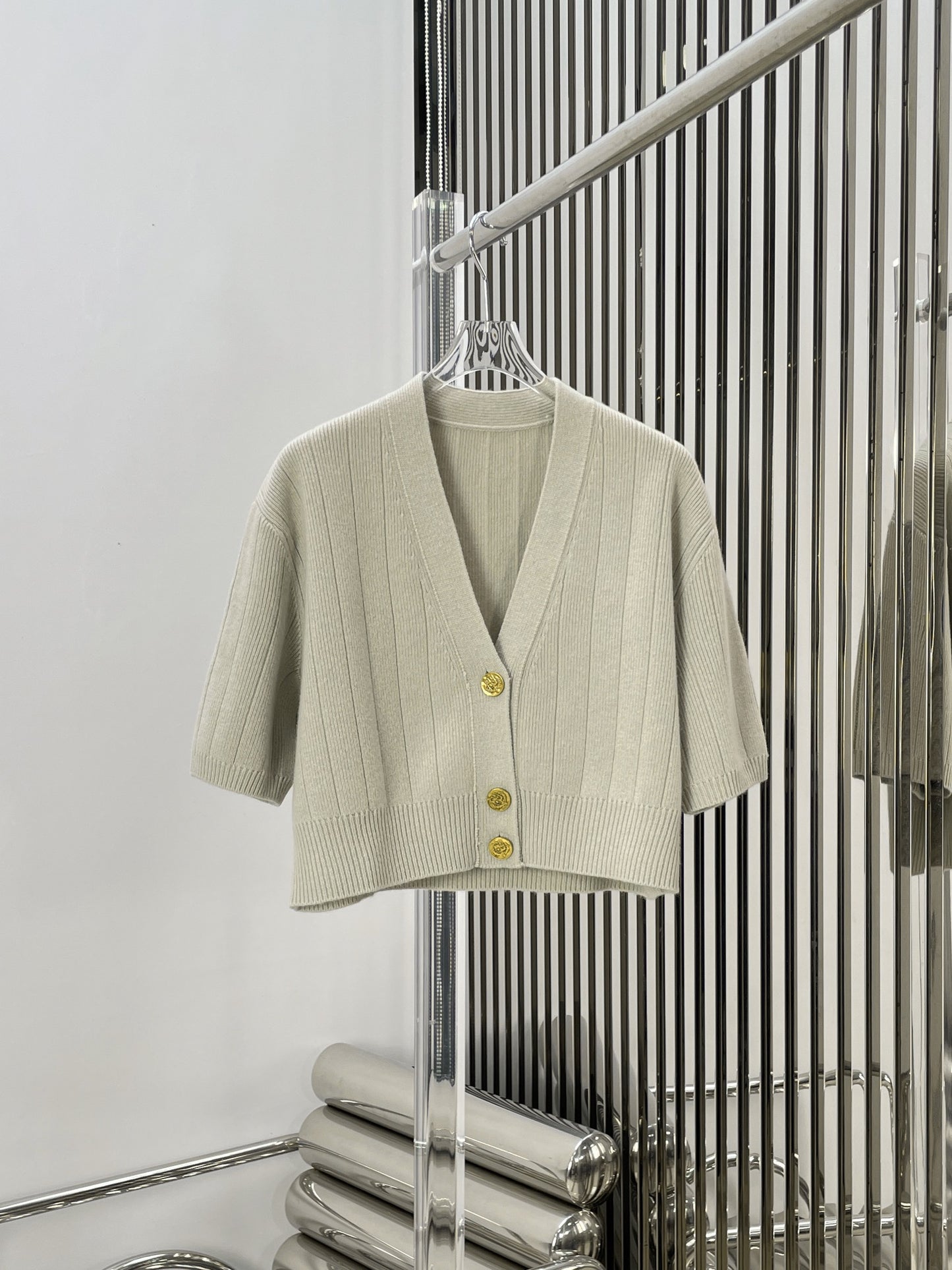 Classic wool cashmere knitted cardigan + skirt