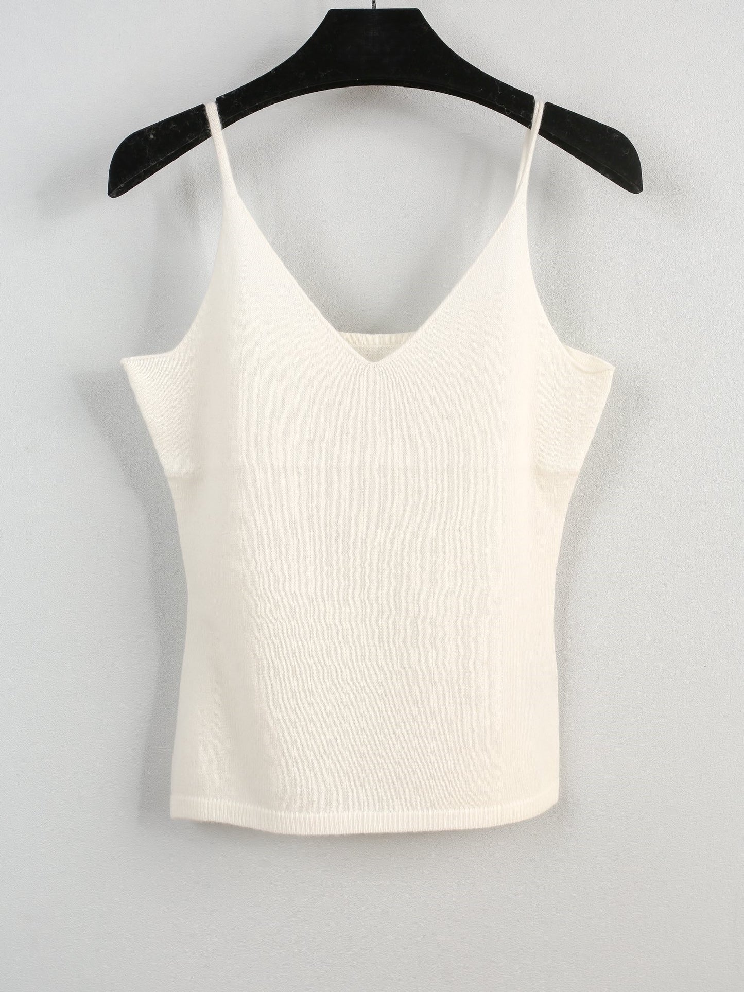Cashmere V-neck seamless knitted camisole