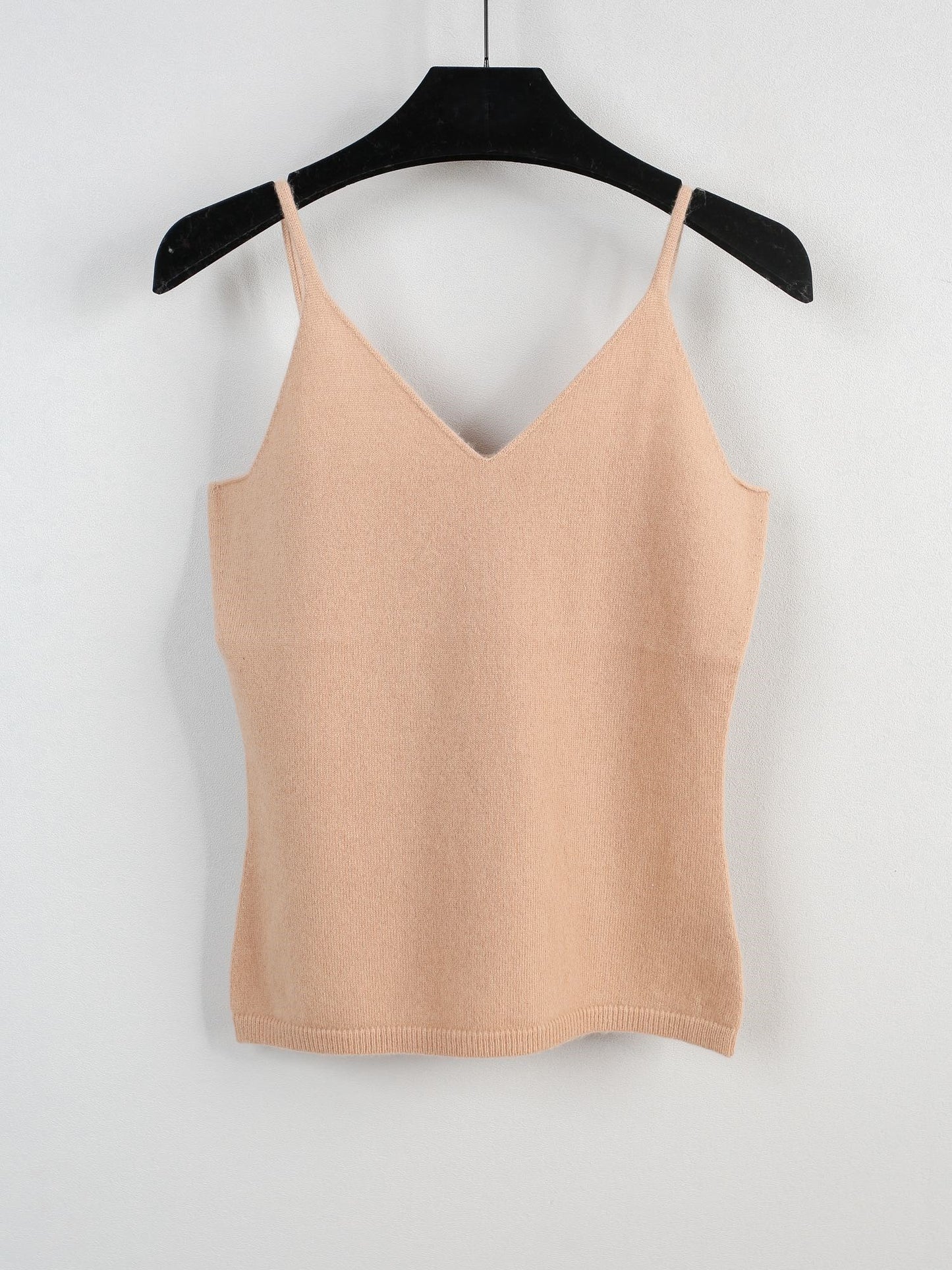 Cashmere V-neck seamless knitted camisole