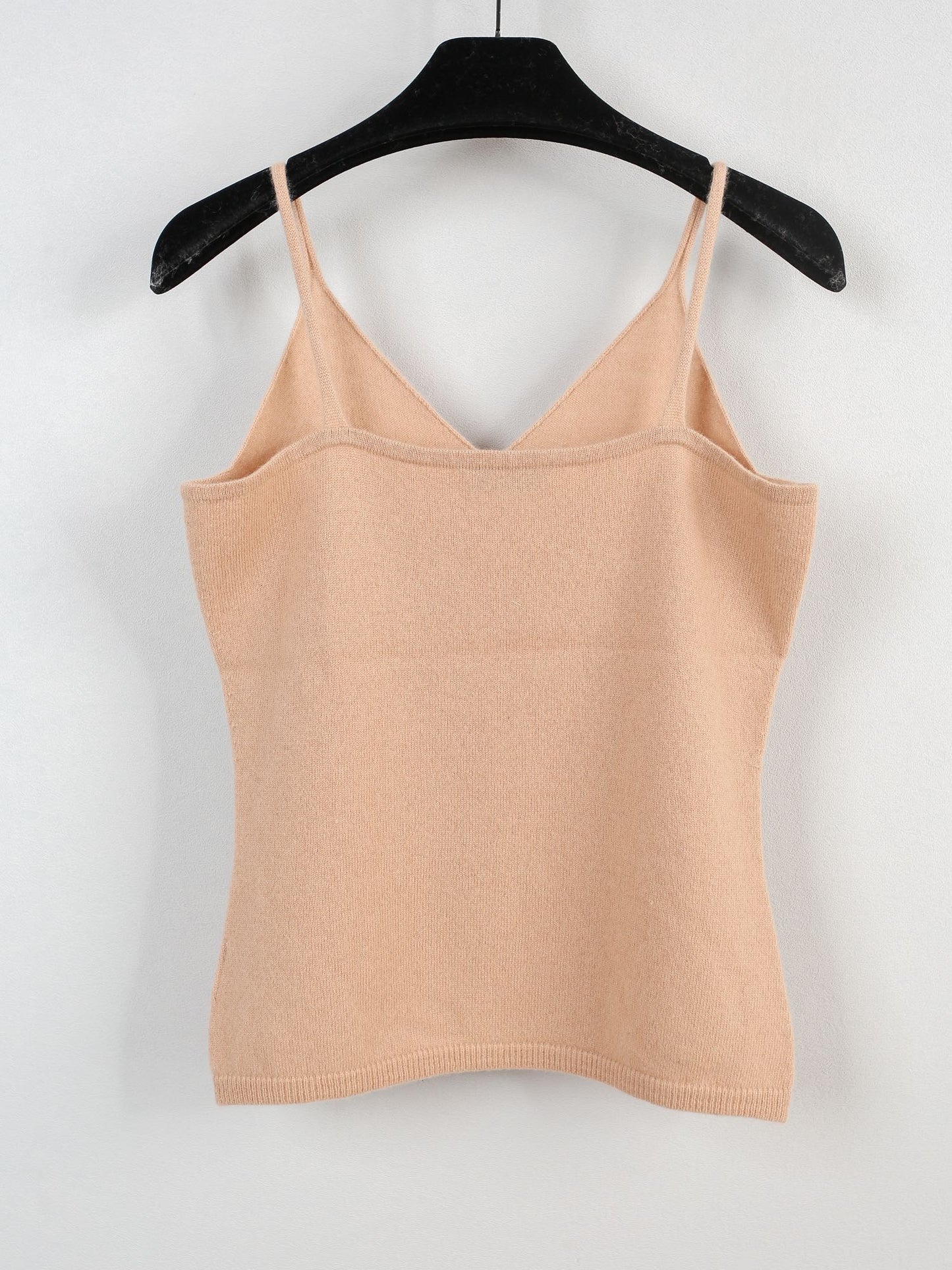 Cashmere V-neck seamless knitted camisole