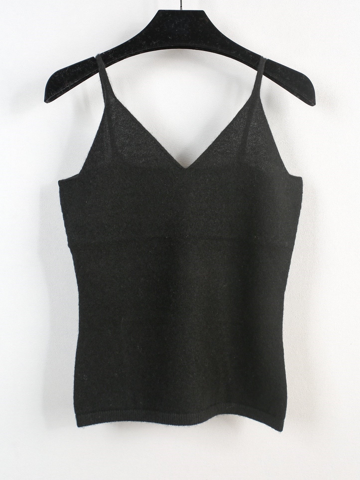Cashmere V-neck seamless knitted camisole