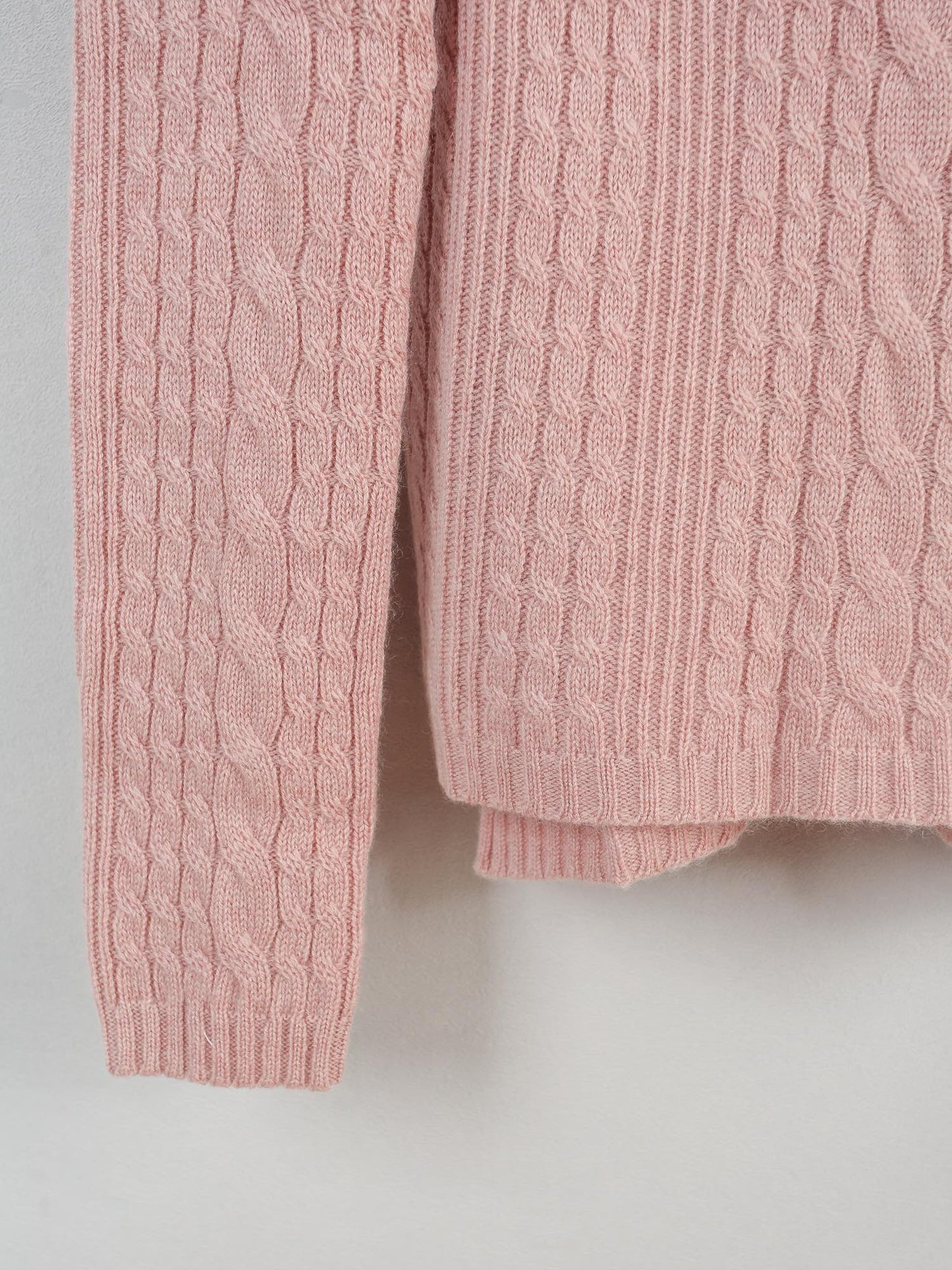 Cashmere crew neck cable knit sweater
