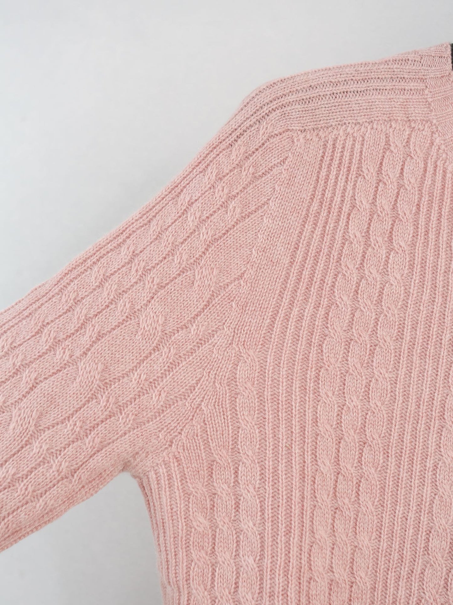Cashmere crew neck cable knit sweater