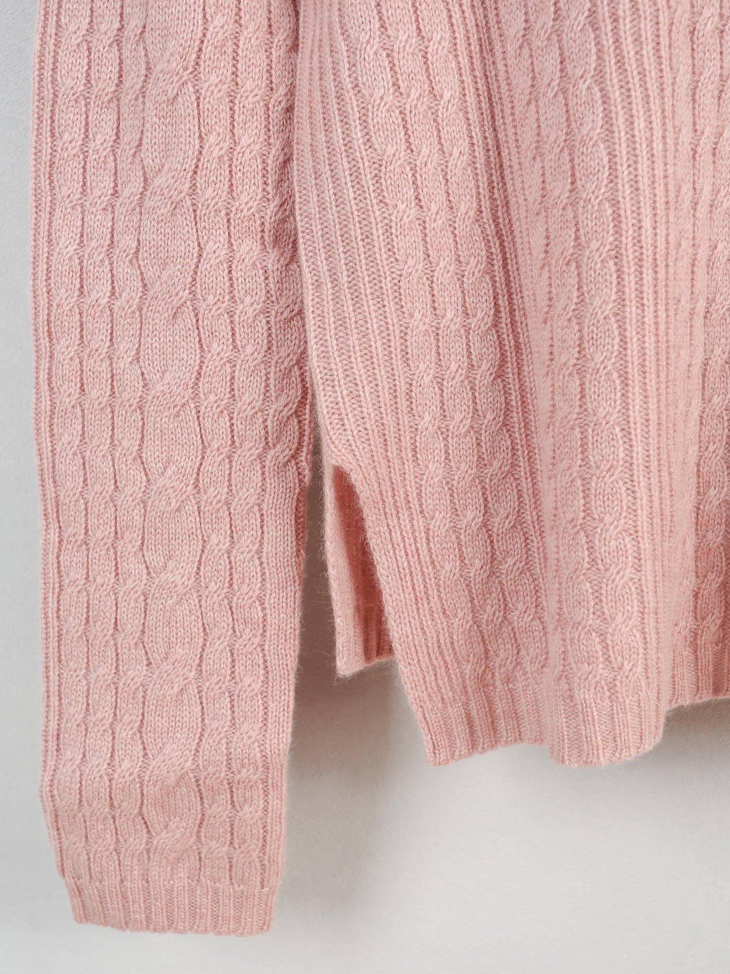 Cashmere crew neck cable knit sweater