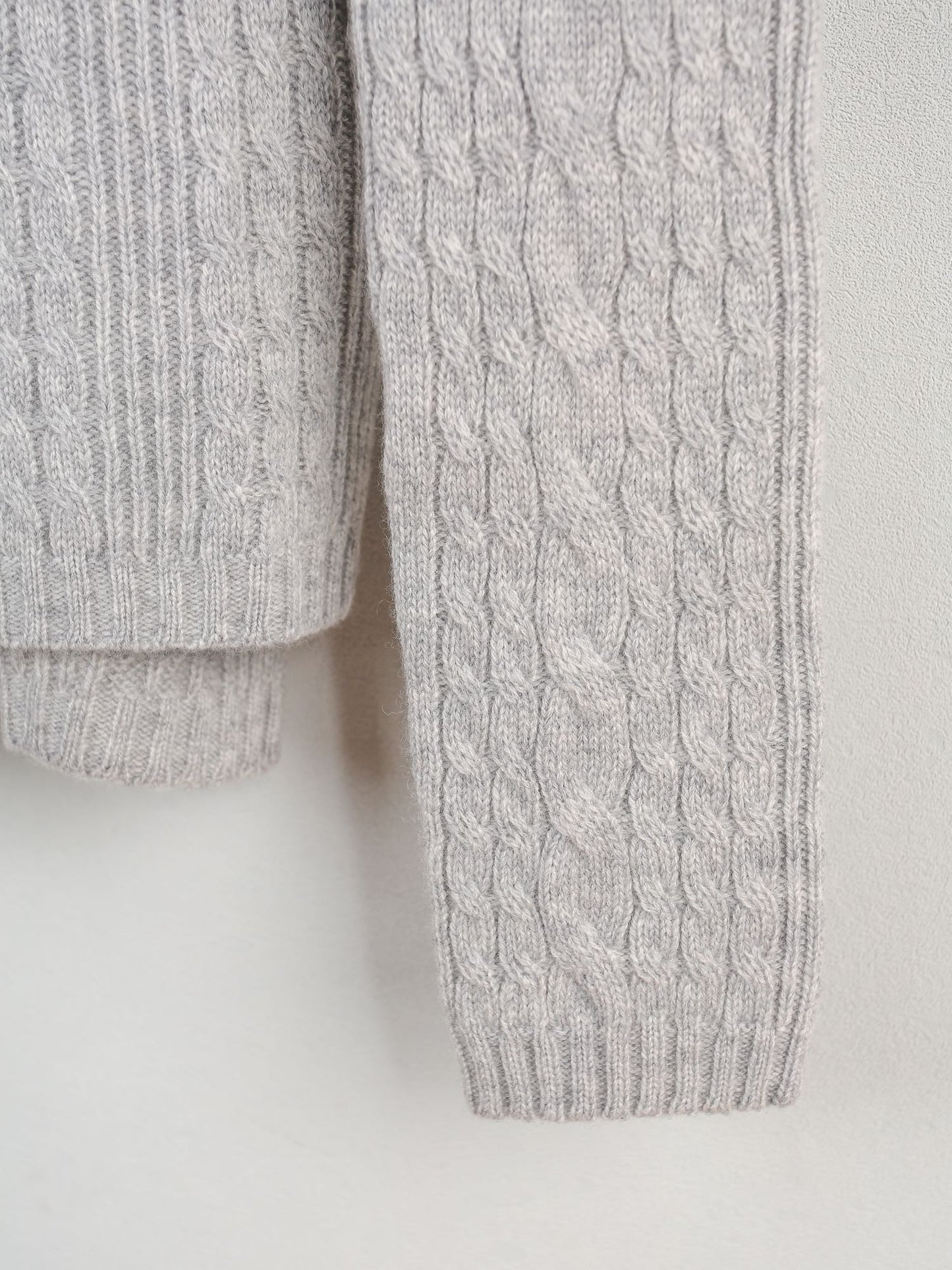 Cashmere crew neck cable knit sweater