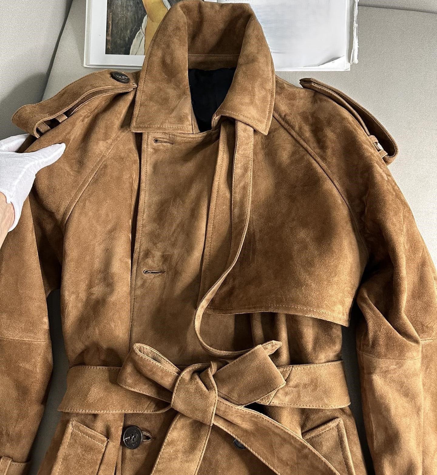 Goat suede coat