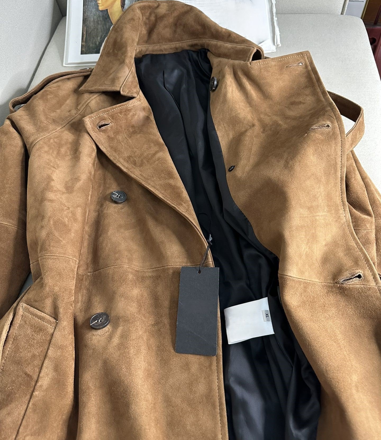 Goat suede coat