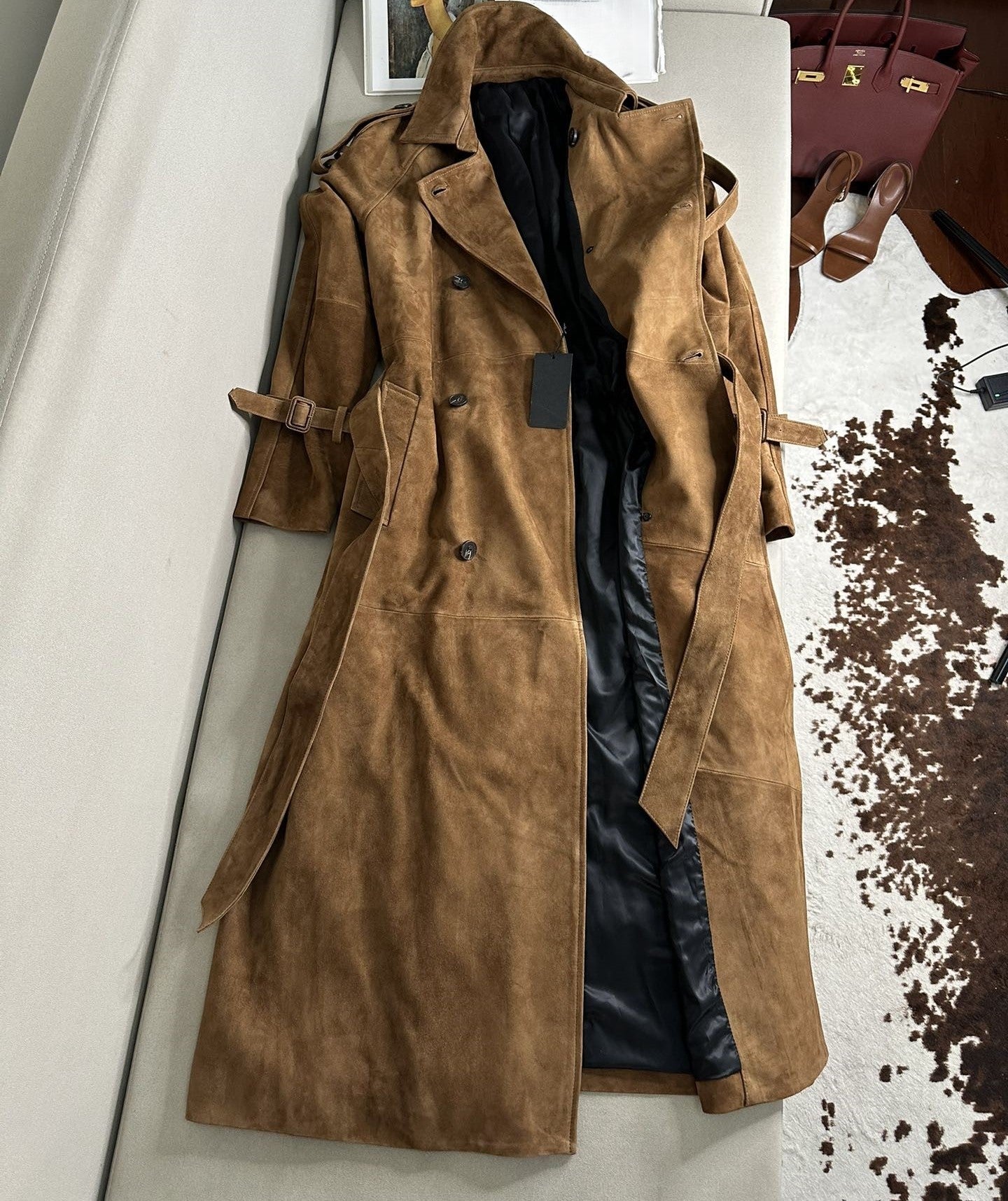 Goat suede coat