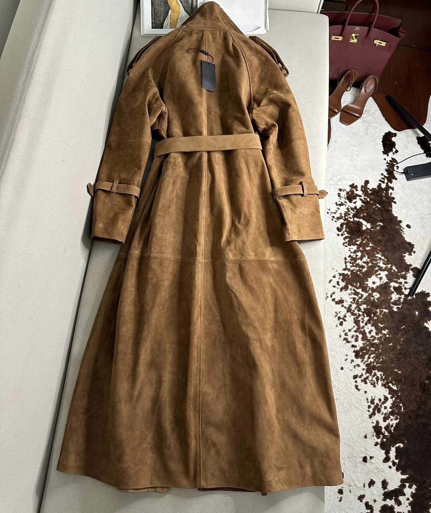 Goat suede coat