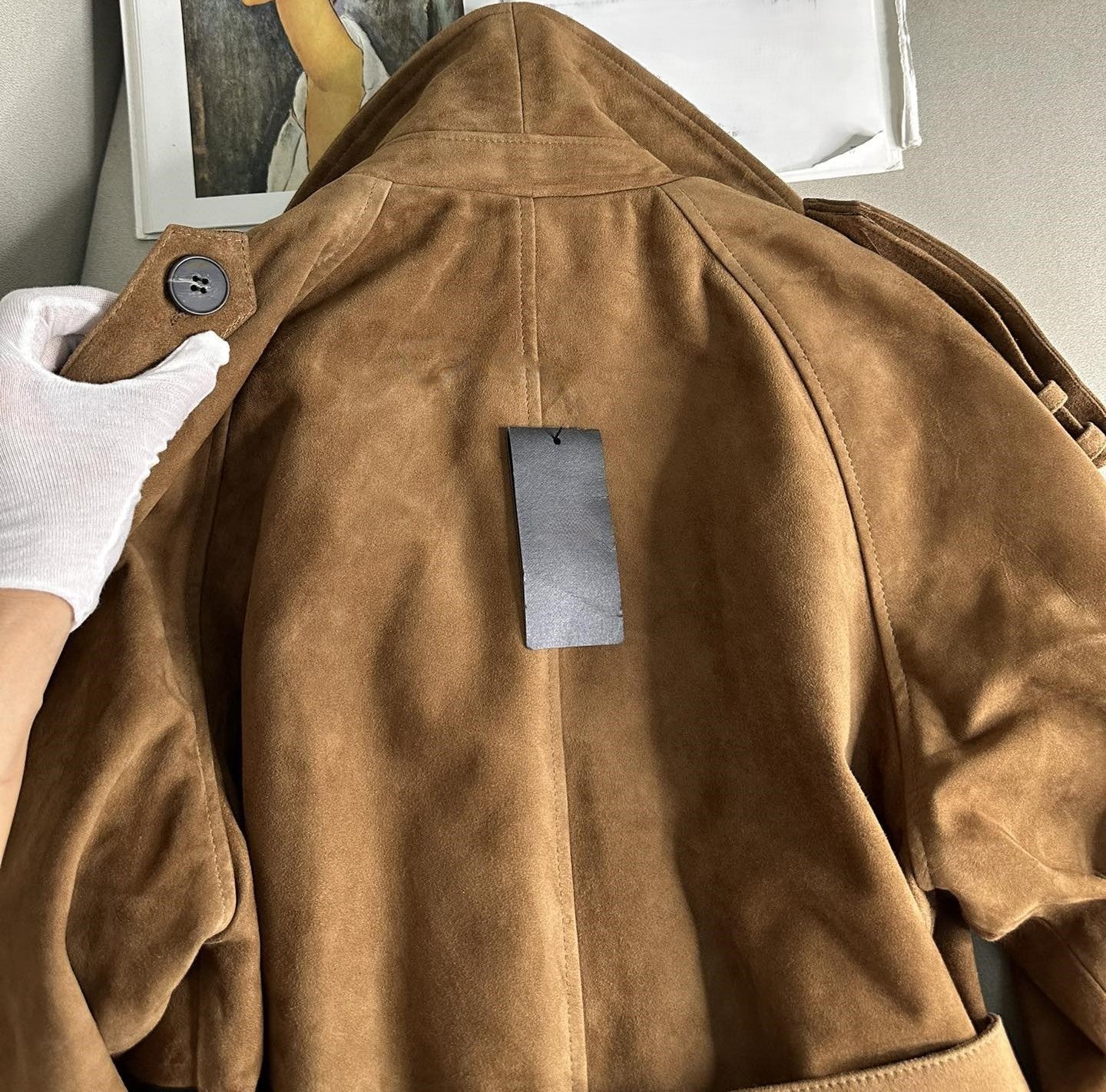 Goat suede coat