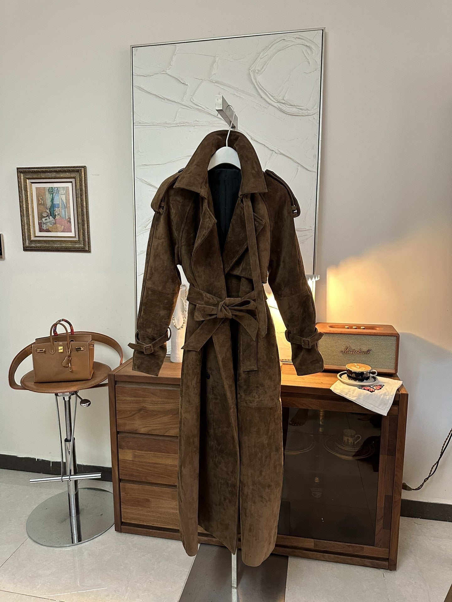 Goat suede coat