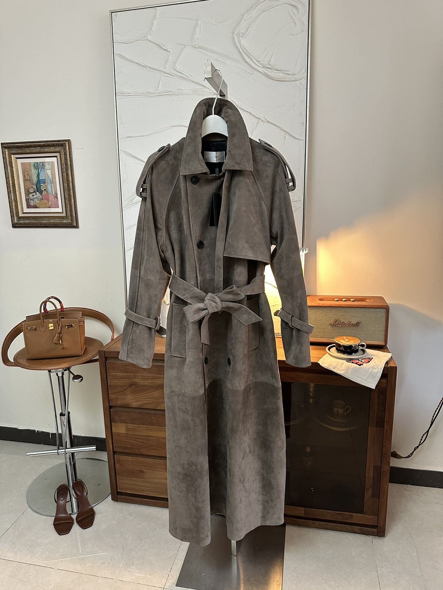 Goat suede coat