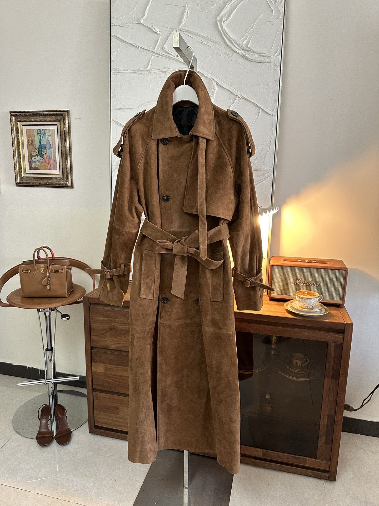 Goat suede coat