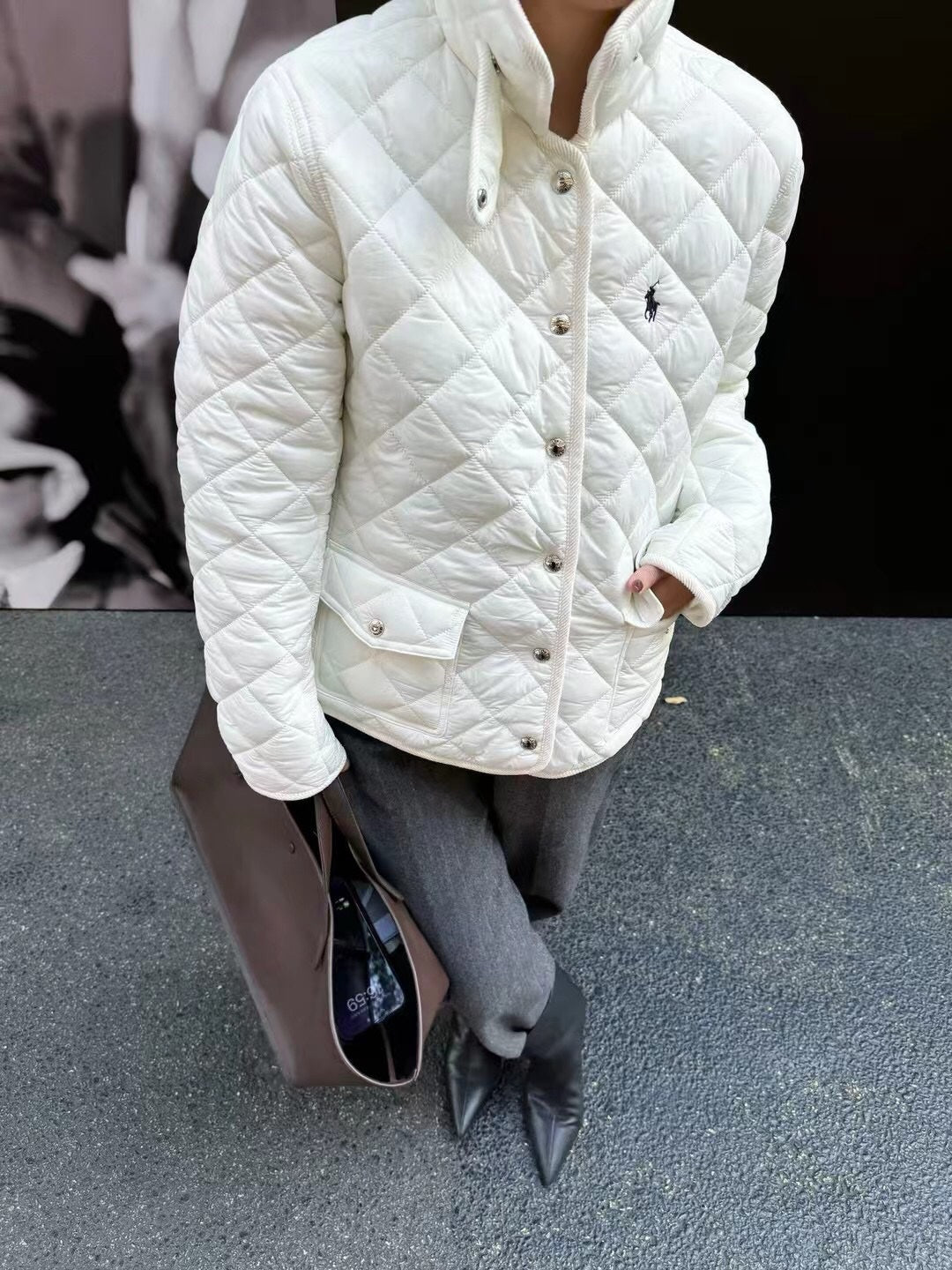 White slim-fit jacket,